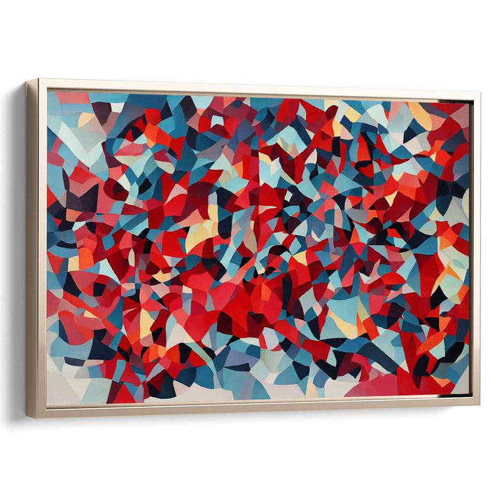 Red Cubism Squares #138