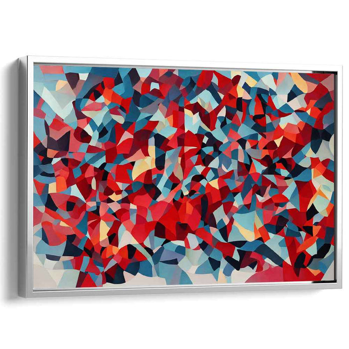 Red Cubism Squares #138