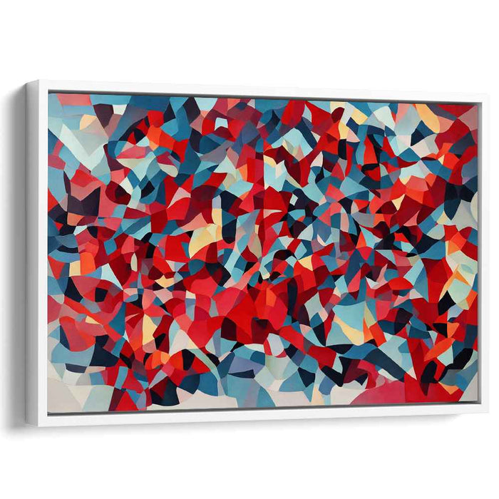 Red Cubism Squares #138