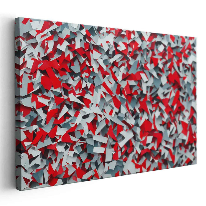 Red Cubism Squares #139