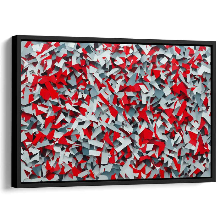 Red Cubism Squares #139