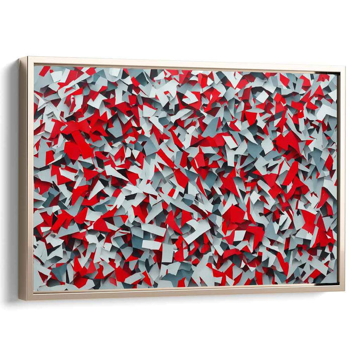 Red Cubism Squares #139