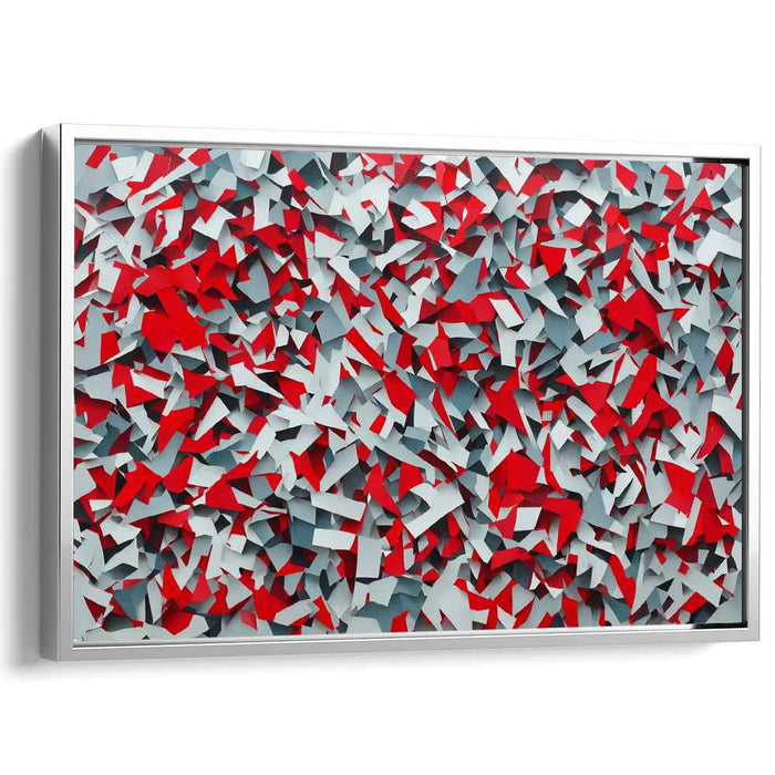 Red Cubism Squares #139