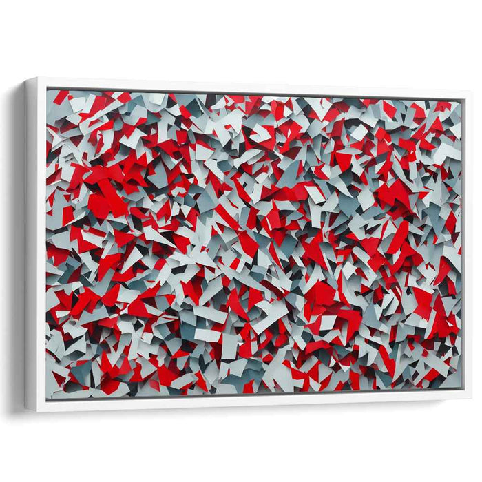 Red Cubism Squares #139