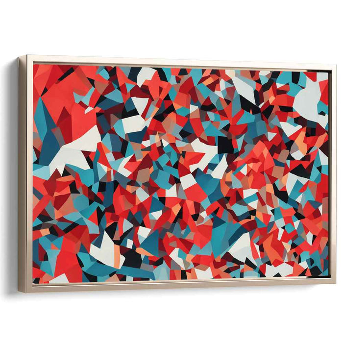 Spectral Prism Symphony: Vibrant Abstract Geometric Canvas Art Print