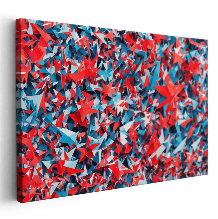 Explosive Energies: Patriotic Abstract Starburst Canvas Art