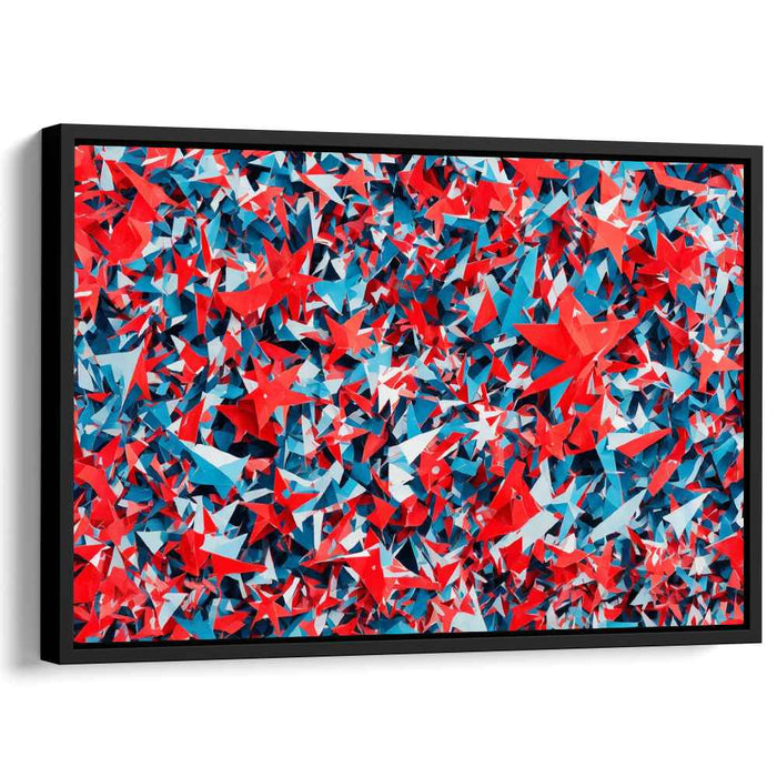 Explosive Energies: Patriotic Abstract Starburst Canvas Art