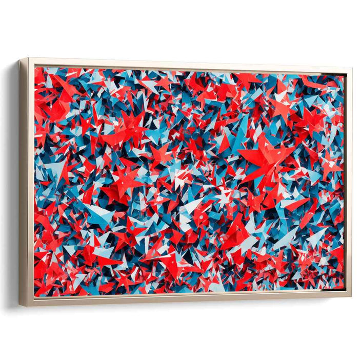 Explosive Energies: Patriotic Abstract Starburst Canvas Art