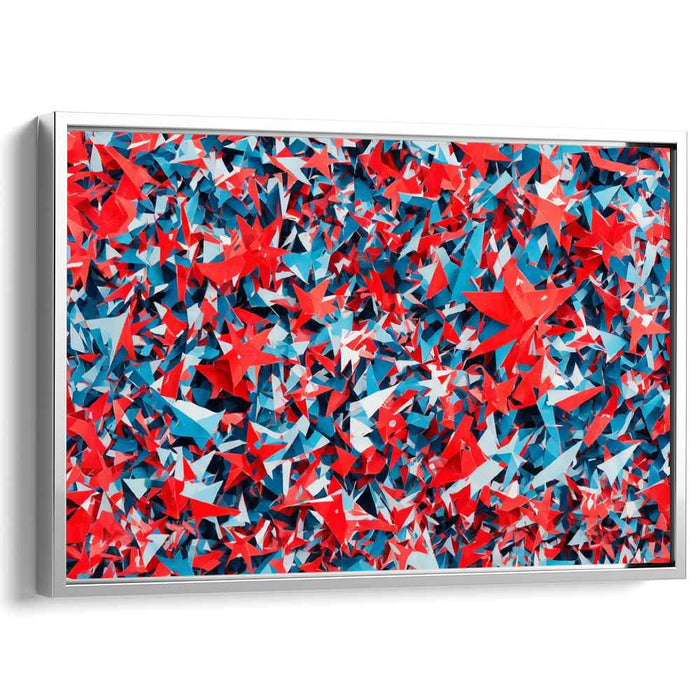 Explosive Energies: Patriotic Abstract Starburst Canvas Art