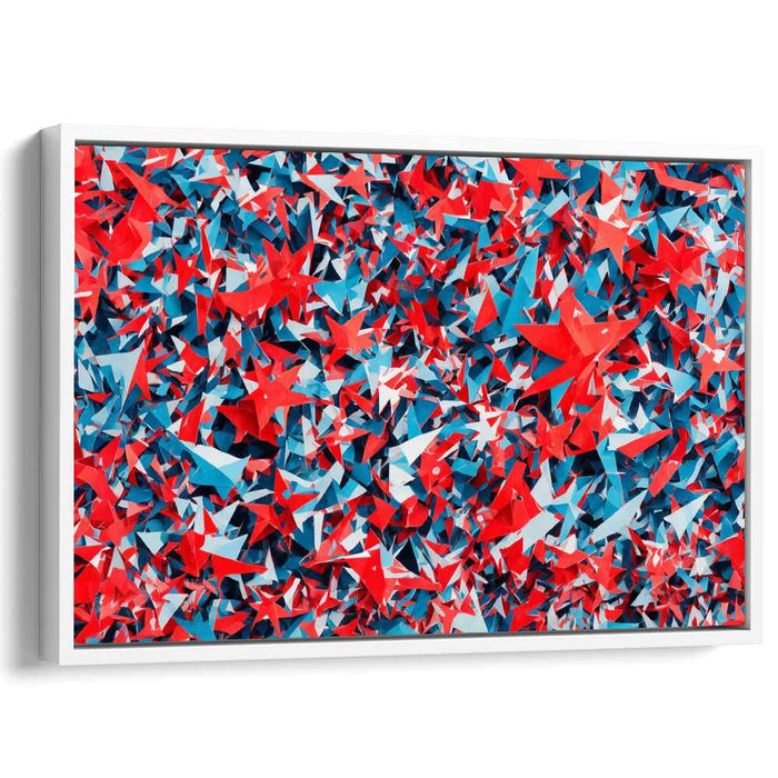 Explosive Energies: Patriotic Abstract Starburst Canvas Art