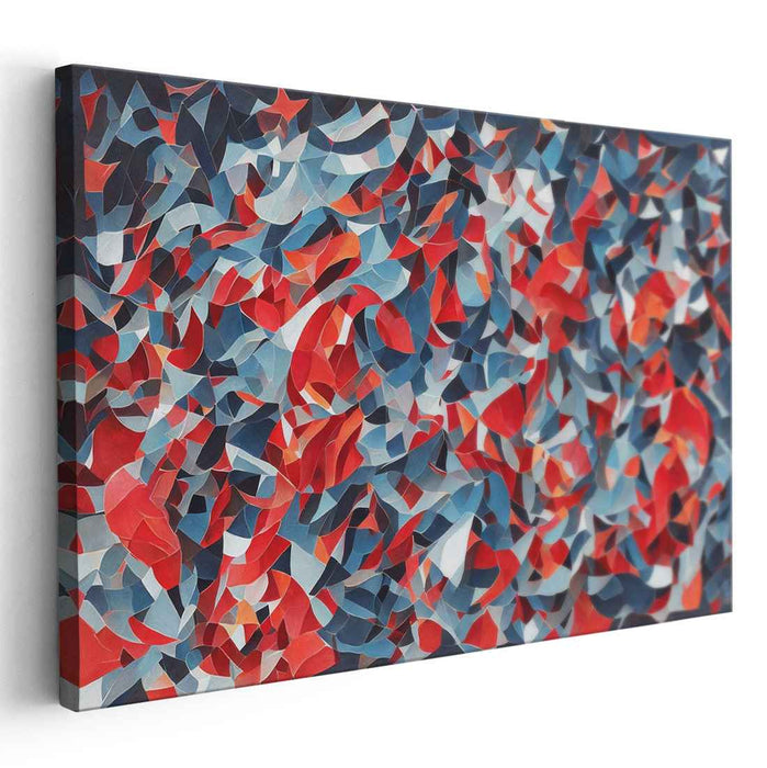 Chaos Unleashed Soul Symphony: Abstract Expressionist Red and Blue Canvas Art Print