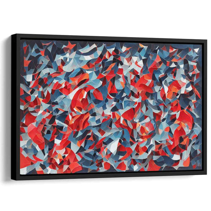 Chaos Unleashed Soul Symphony: Abstract Expressionist Red and Blue Canvas Art Print
