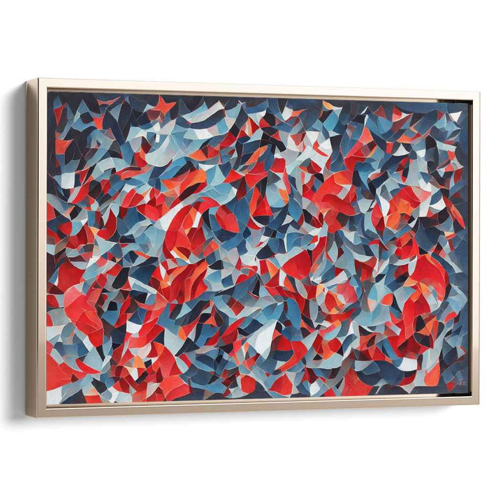 Chaos Unleashed Soul Symphony: Abstract Expressionist Red and Blue Canvas Art Print