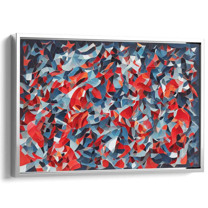 Chaos Unleashed Soul Symphony: Abstract Expressionist Red and Blue Canvas Art Print