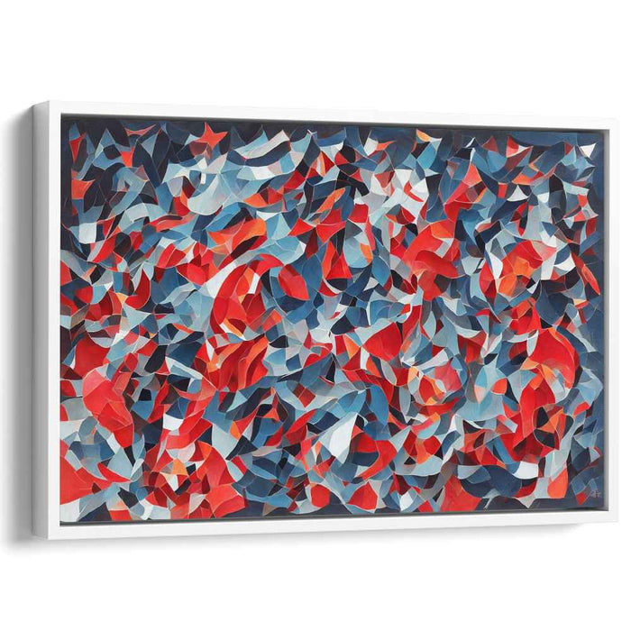 Chaos Unleashed Soul Symphony: Abstract Expressionist Red and Blue Canvas Art Print