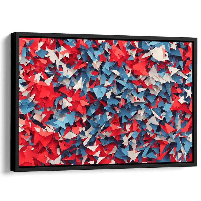 Patriotic Prism Dance: Red, White, and Blue Abstract Canvas Art