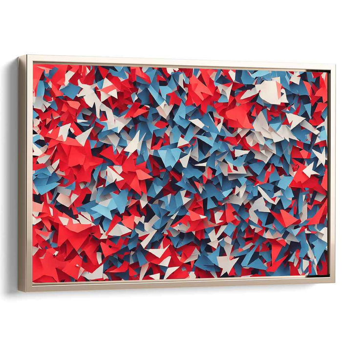 Patriotic Prism Dance: Red, White, and Blue Abstract Canvas Art