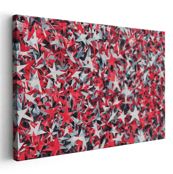 Freedom's Palette: Patriotic Red, White, and Blue Canvas Art