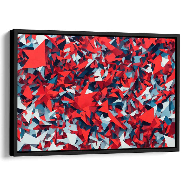Patriotic Euphoria: Dynamic Red, White, and Blue Abstract Canvas Art
