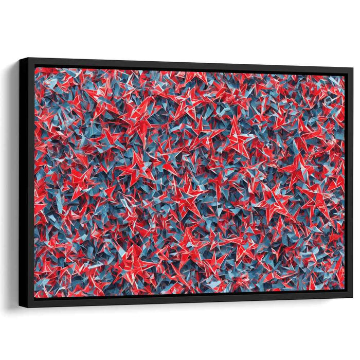Patriotic Stars: Dynamic Red, White, and Blue Abstract Canvas Art