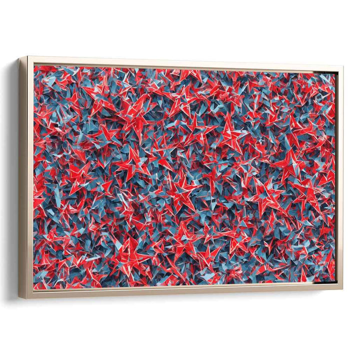 Patriotic Stars: Dynamic Red, White, and Blue Abstract Canvas Art