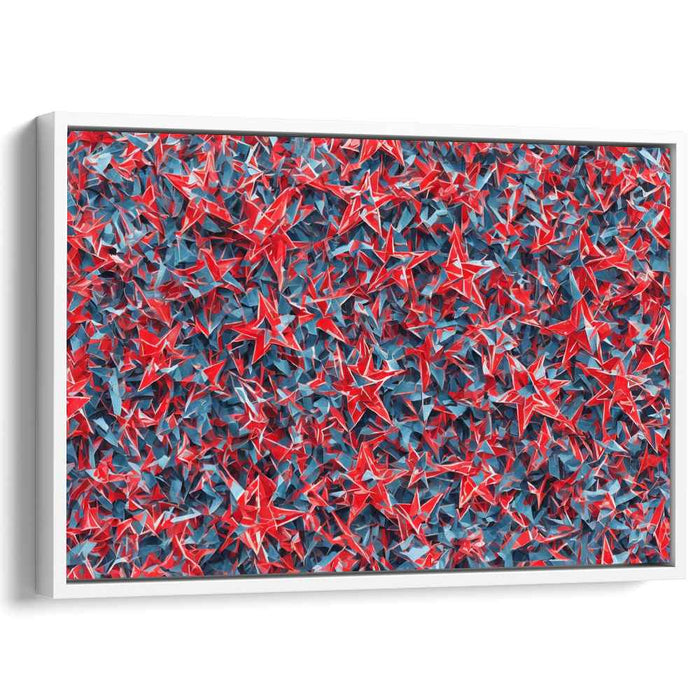 Patriotic Stars: Dynamic Red, White, and Blue Abstract Canvas Art