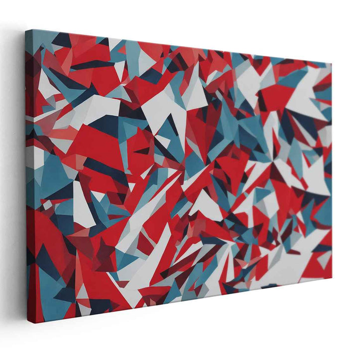 Harmonious Blend Melody: Dynamic Red and Blue Abstract Canvas Art