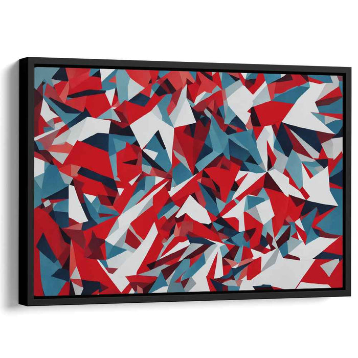 Harmonious Blend Melody: Dynamic Red and Blue Abstract Canvas Art