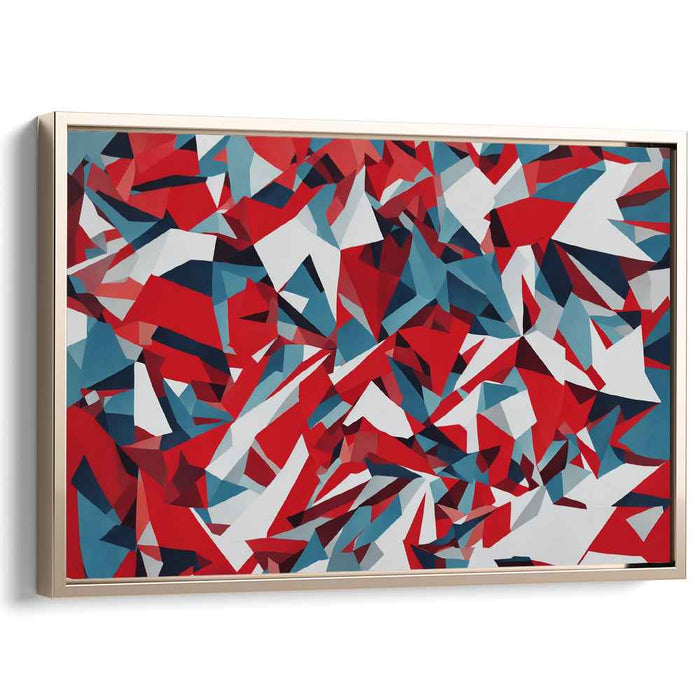 Harmonious Blend Melody: Dynamic Red and Blue Abstract Canvas Art