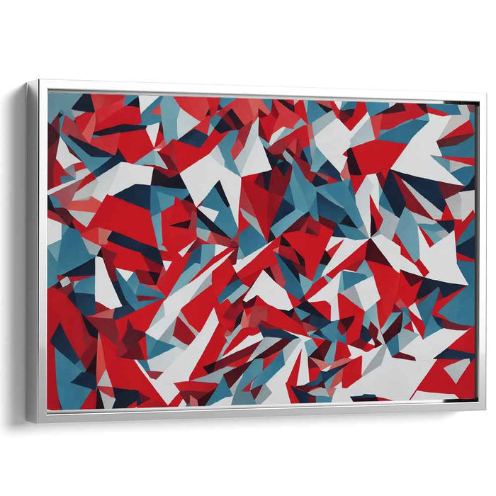 Harmonious Blend Melody: Dynamic Red and Blue Abstract Canvas Art