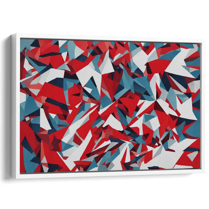 Harmonious Blend Melody: Dynamic Red and Blue Abstract Canvas Art