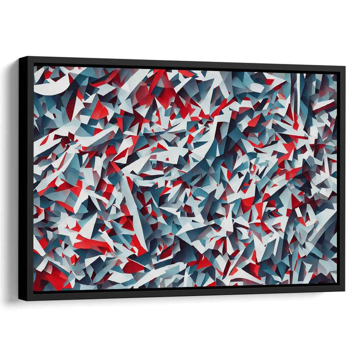 Splintered Prism Dance: Vibrant Abstract Cubist Canvas Art Print