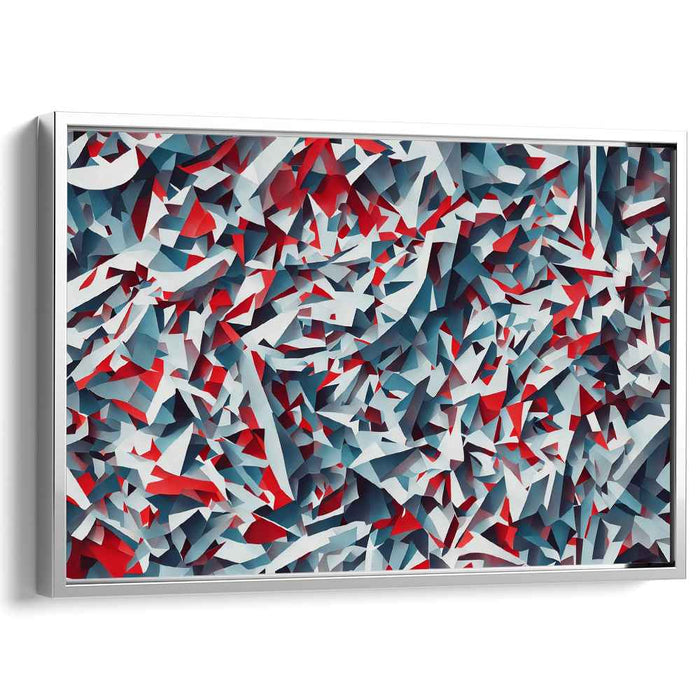 Splintered Prism Dance: Vibrant Abstract Cubist Canvas Art Print