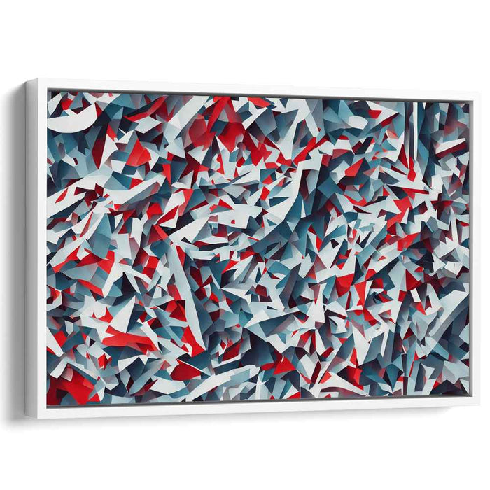 Splintered Prism Dance: Vibrant Abstract Cubist Canvas Art Print