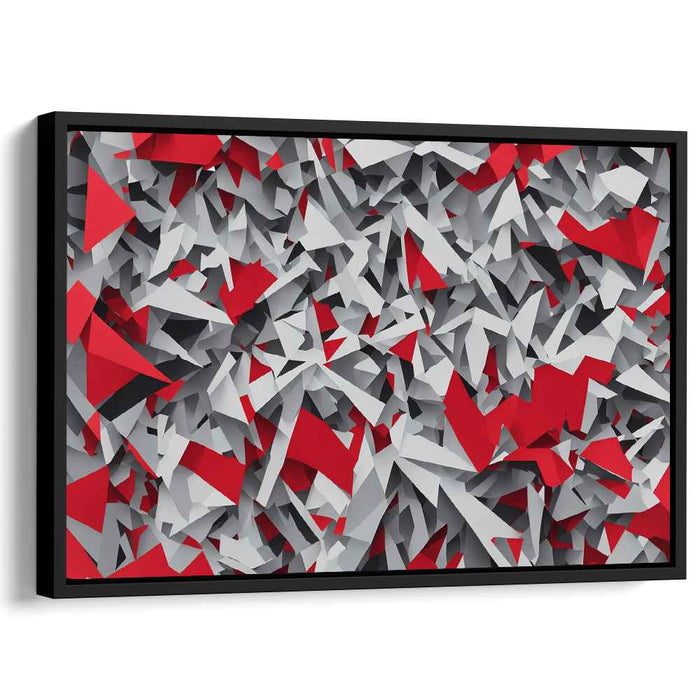 Pulsating Silence: Dynamic Red and Gray Abstract Canvas Art Print