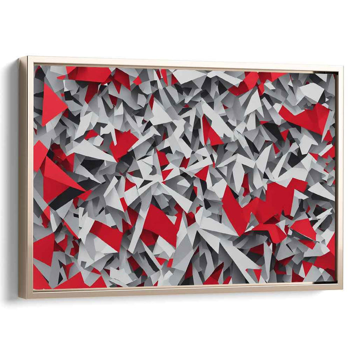 Pulsating Silence: Dynamic Red and Gray Abstract Canvas Art Print