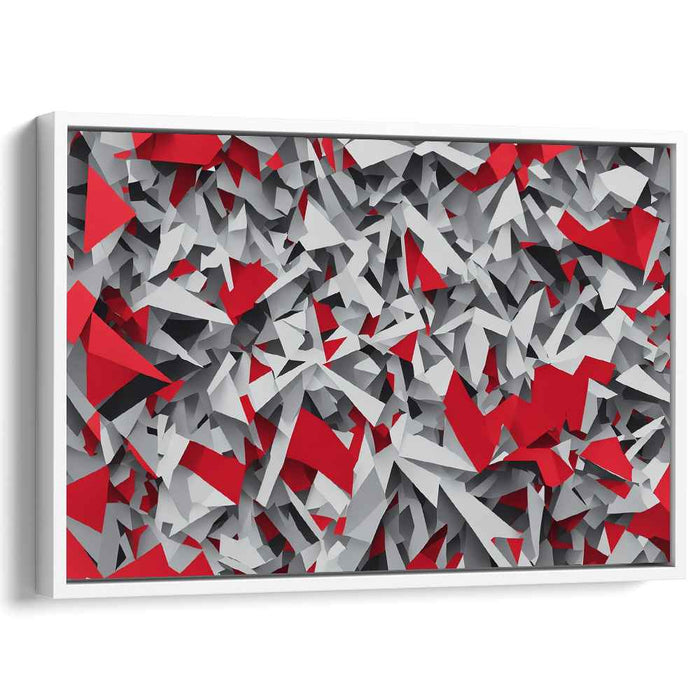 Pulsating Silence: Dynamic Red and Gray Abstract Canvas Art Print
