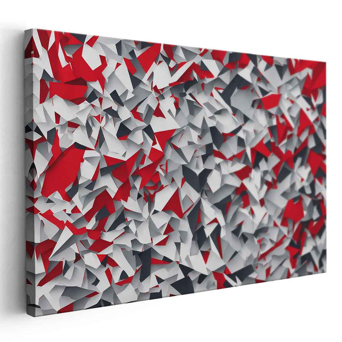Vibrant Scarlet Mirage Fusion: Bold Red Abstract Canvas Art Print