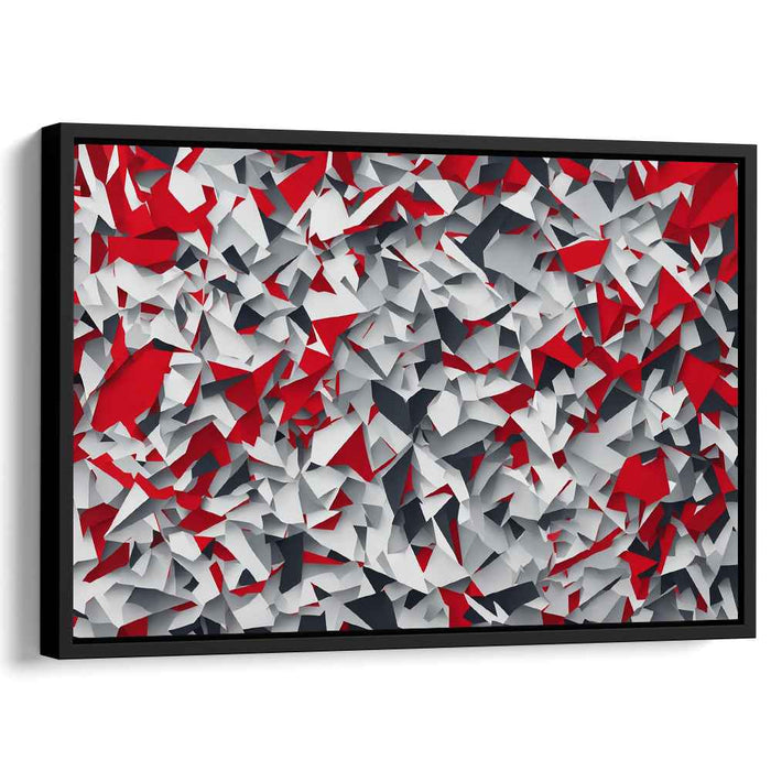 Vibrant Scarlet Mirage Fusion: Bold Red Abstract Canvas Art Print