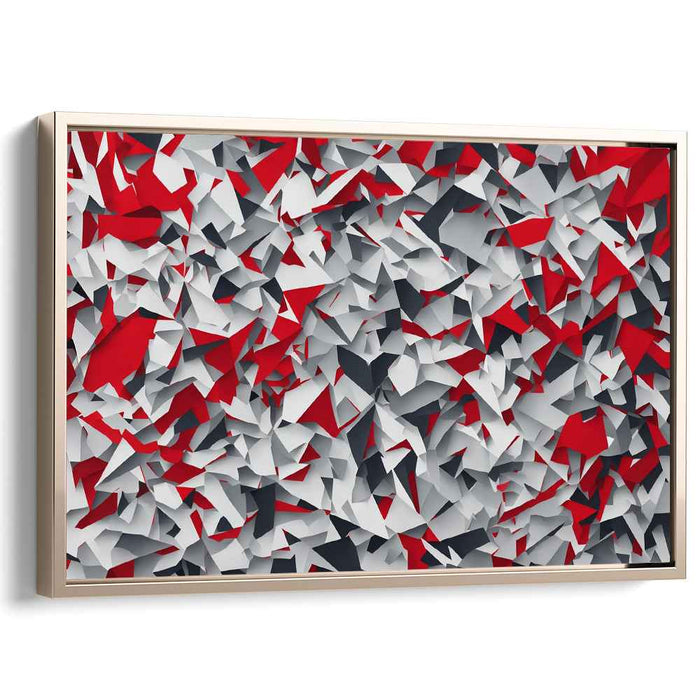Vibrant Scarlet Mirage Fusion: Bold Red Abstract Canvas Art Print