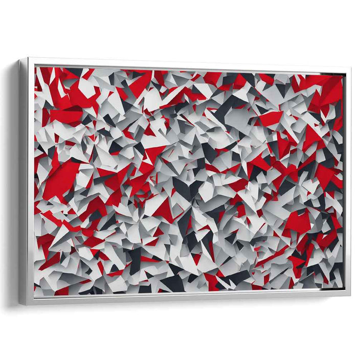 Vibrant Scarlet Mirage Fusion: Bold Red Abstract Canvas Art Print