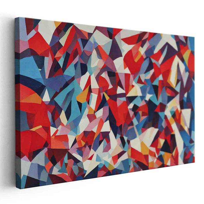 Red Cubism Triangles #123