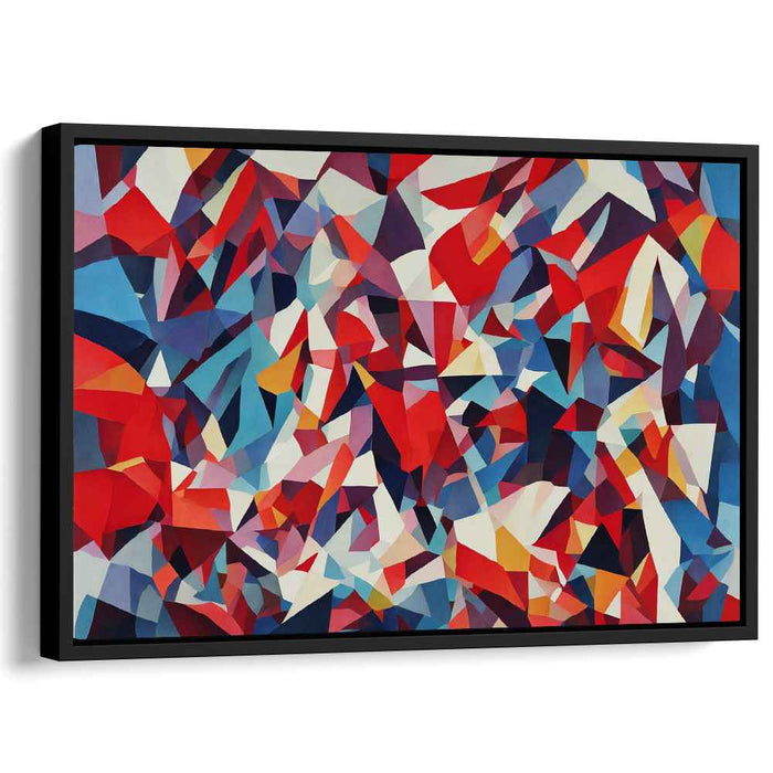 Red Cubism Triangles #123