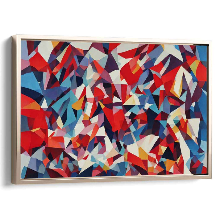 Red Cubism Triangles #123