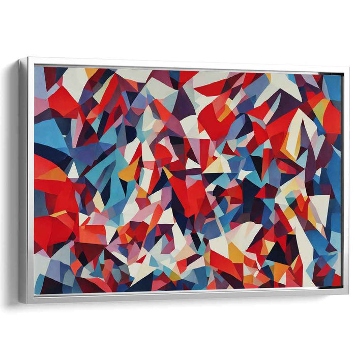 Red Cubism Triangles #123