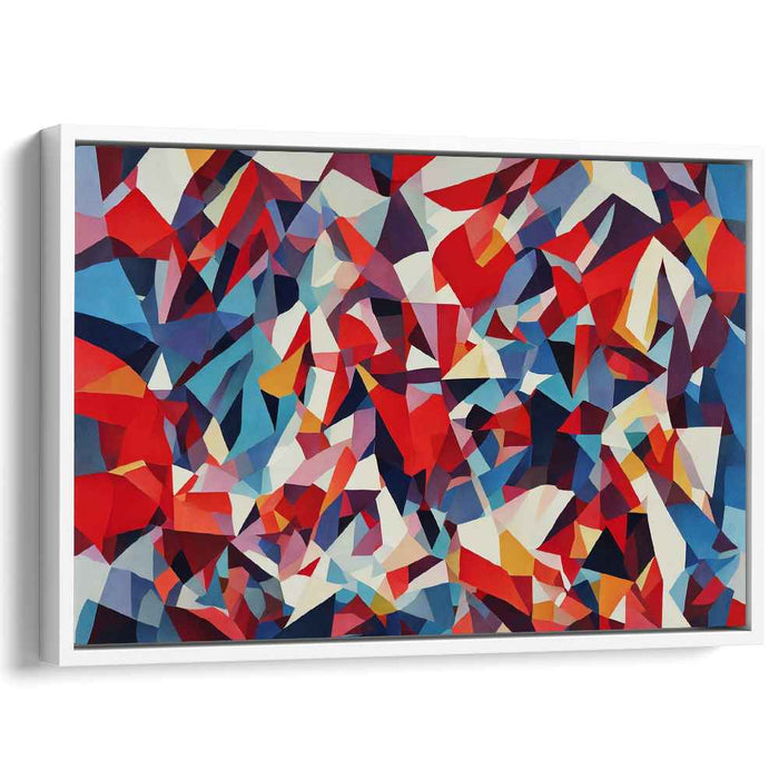 Red Cubism Triangles #123