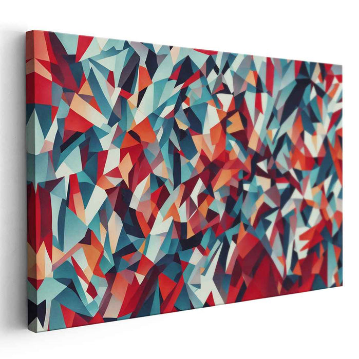 Red Cubism Triangles #127