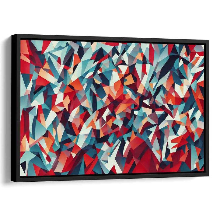 Red Cubism Triangles #127