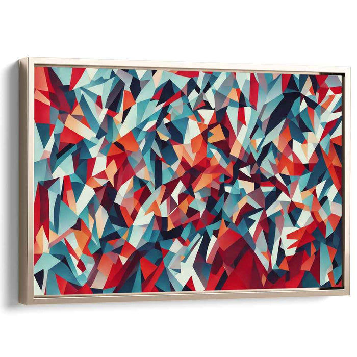 Red Cubism Triangles #127