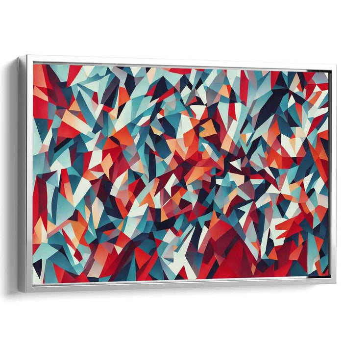 Red Cubism Triangles #127